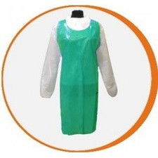 Delantal desechable verde polietileno. pack 100 uds