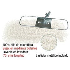 Mopa plana industrial de microfibra 15x75 cms con bastidor metálico