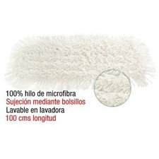 Recambio mopa plana industrial microfibra 15x100 cms