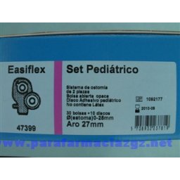 BOLSA EASIFLEX 47399 ILE PEDIA AB OP 27 499939 BOLSAS ILEOST SIST DOBLE PLAC ACOPLAM ADH - EASIFLEX CONFORT PEDIATRICO (OPACA 27 MM 30+10 U )
