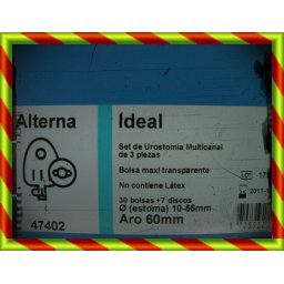 COLOPLAST ALTERNA MAXI 17947 400111 BOLSAS UROST SIST DOBLE PLAC C-ESP - ALTERNA CONFORT 3P MULTICANAL ADH TR (MAXI TRANSP 60MM 30+7U )
