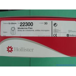 BOLSA HOLLISTER 22300 MODERMA FLEX COLO 496091 BOLSAS COLOST RES SINT MIC FIL - MODERMA FLEX CERRADA PLANA (MAXI OPACA 15-55 MM 30 U )