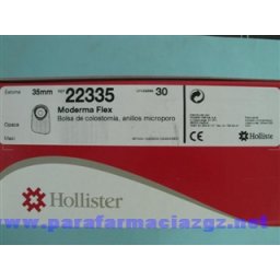 BOLSA HOLLISTER 22335 MODERMA FLEX COLO 496125 BOLSAS COLOST RES SINT MIC FIL - MODERMA FLEX CERRADA PLANA (MAXI OPACA 35 MM 30 U )