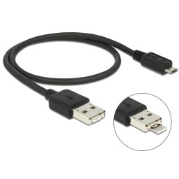 CABLE USB MACHO A MICRO USB OTG CON ALIMENTACION 50cm