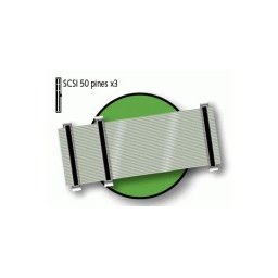 CABLE PLANO PARA SCSI 50 PINES 3 CONECTORES