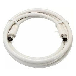 CABLE ANTENA TV BLANCO MACHO A HEMBRA 2.5m