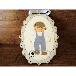 Cuadro infantil niño con balón - 30 cm.