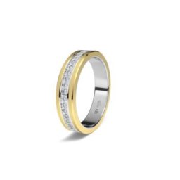 ALIANZA DE BODA ORO BLANCO Y AMARILLO MEMOIRE 1304-T15