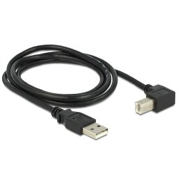 CABLE USB 2.0 MACHO A USB B MACHO ACODADO 1m