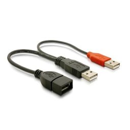 CABLE 1 USB MACHO a 2 USB MACHO Y HEMBRA 20cm
