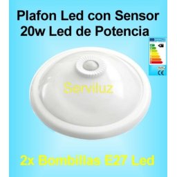 Plafon Led con Sensor de Movimiento Presencia Lampara Led de 20W detector PIR