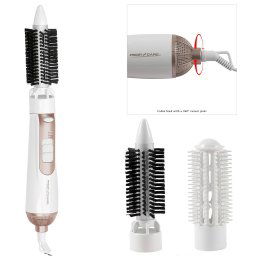 Proficare HAS 3011 - Cepillo Moldeador de volumen, 2 cepillos, 2 niveles temperatura, aire frio, cable 360º, 800W blanco