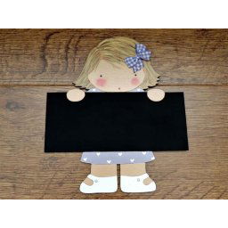 Placa con pizarra Niña con raya en lado