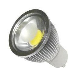 LAMPARA LED ALUMINIO COB 5W GU-10 220V BLANCO CALIDO