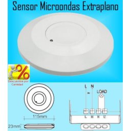 Detector de Movimiento Sensor Microondas (Radar) Extraplano