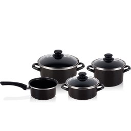 Magefesa Kenia Bateria de cocina 7 piezas, inducción, antiadherente libre de PFOA, limpieza lavavajillas apta para todas las cocinas, vitroceramica, gas