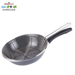 Magefesa Parma - Sartén freidora con cestillo 26cm, recubrimiento esmaltado, limpieza lavavajillas apta para cocinas de gas, vitrocerámica y gas, Fabricada en España
