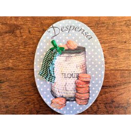 Placa de puerta para Despensa con lata galletas