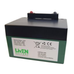 Batería LiFePO4 12.8 Voltios 20 Amperios (GOLF) + CARGADOR Liven Battery 168x128x102 mm