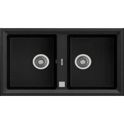 TEKA Fregadero sobre encimera TEGRANITE STONE 90 B-TG 2C V.AUTO NEGRO. 115260008,. Negro. Dos cubetas.