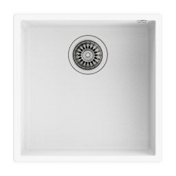 TEKA Fregadero bajo encimera TEGRANITE SQUARE 40.40 TG BLANCO ARTICO. 115230029, Una cubeta, Blanco, acabado sintético