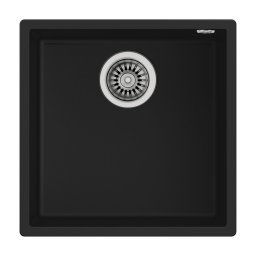 TEKA Fregadero bajo encimera TEGRANITE SQUARE 40.40 TG NEGRO. 115230025, Una cubeta, Negro, acabado sintético