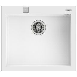 TEKA Fregadero sobre encimera TEGRANITE FORSQUARE 50.40 TG V.AUTO BLANCO ARTICO. 115230009,. Blanco. Una cubeta.