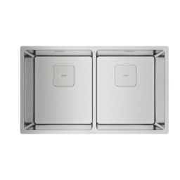 TEKA Fregadero bajo encimera y sobre encimera FLEXLINEA RS15 2C 740 3œ SQ C/REB SF. 115030009, Dos cubetas, Inoxidable. Para