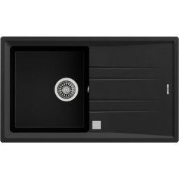 TEKA Fregadero sobre encimera TEGRANITE STONE 50 B-TG 1C 1E V.AUTO NEGRO. 115330022,. Negro. Una cubeta. Con escurridor.