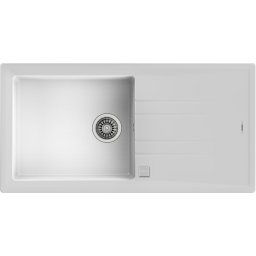 TEKA Fregadero sobre encimera TEGRANITE STONE 60 L-TG 1C 1E BLANCO. 115330012,. Blanco. Una cubeta. Con escurridor.