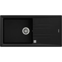 TEKA Fregadero sobre encimera TEGRANITE STONE 60L-TG 1C 1E NEGRO. 115330008,. Negro. Una cubeta. Con escurridor.