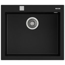 TEKA Fregadero sobre encimera TEGRANITE FORSQUARE 50.40 TG V.AUTO NEGRO. 115230005,. Negro. Una cubeta.