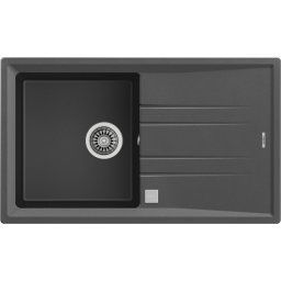 TEKA Fregadero sobre encimera TEGRANITE STONE 50 B-TG 1C 1E V.AUTO STONE GREY. 115330027,. Silver. Una cubeta. Con escurridor.