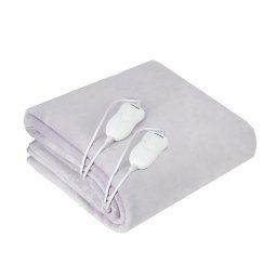 ADLER AD7426 Calienta Camas Eléctrico Doble 150 x 160 cm cama matrimonio 3 Niveles Temperatura, Lavable, Forro Polar Perla, 120W