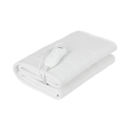 Mesko MS7419 Calienta Camas Eléctrico Individual 150 x 80 cm, 3 Niveles Temperatura, Lavable, Forro Polar, Calefacción Cama, Protección contra Sobrecalentamiento, Blanco, 60W
