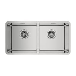 TEKA Fregadero bajo encimera BE LINEA RS15 2C 860 3œ C/REB SF. 115030006, Dos cubetas, Inoxidable