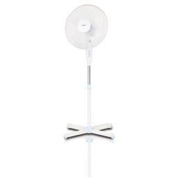 MPM MWP-17 Ventilador de Pie Oscilante, Altura Ajustable, 3 Velocidades, Cabezal 42 cm, Blanco, Potencia 50W