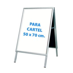 Caballete para cartel de 50x70 cm con esquinas a inglete