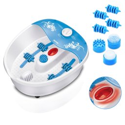 MPM MMS-01 Masajeador de Pies con Agua, Bañera Spa Hidromasaje para Pies, Pediluvio, Masaje de Burbujas por Vibración, Baño de Pies con Masaje y Calefacción, Infrarrojos, Capacidad 3 / 5 Litros, 70W