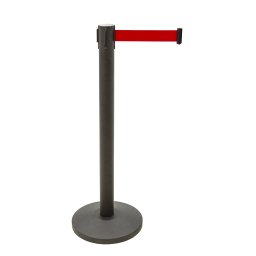 Poste separador negro con cinta roja