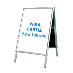 Caballete para cartel de 70x100 cm con esquinas a inglete