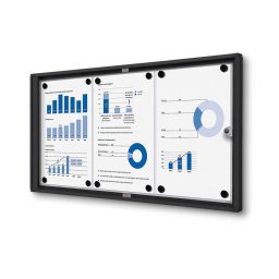 Vitrina de color negro para 3 DIN A4