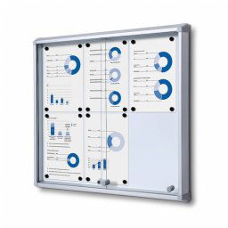 Vitrina puertas correderas para 6 DIN A4 fondo magnético