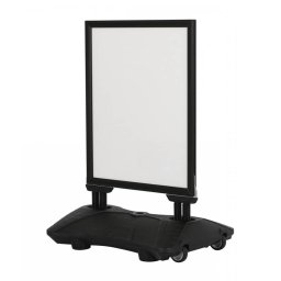 Caballete de exterior de color negro con base rellenable