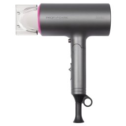 Proficare HT 3073 Secador Pelo Profesional Iónico, Diseño de Tubo, Mango Plegable, 3 Niveles Temperatura y Potencia, Boquilla Concentradora 360ºC, Gris/Rosa, 1600W