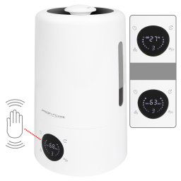 Proficare LB 3077 Humidificador Ultrasónico Silencioso, Aceites Esenciales, Filtro Carbón Activo , 300 ml/h, Grande, 5 Litros, 60 m², Ajuste de humedad, Temporizador, Programable, Mando Distancia