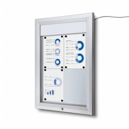 Vitrina de exterior para 4 DIN A4 con iluminación LED e ignífuga