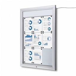 Vitrina de exterior para 9 DIN A4 con iluminación LED e ignífuga