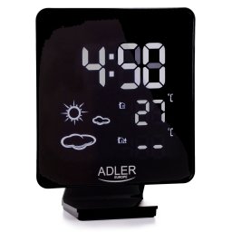 ADLER AD1176 Estación Meteorológica Temperatura Interior y Exterior, Sensor Inalámbrico, Pronóstico de Tiempo, Indicador Fecha y Hora, Alarma