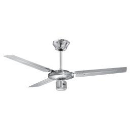 Proficare DVL 3071 Ventilador de Techo, Silencioso, 3 Aspas, Diámetro 122cm, 3 Velocidades, Función Verano Invierno, Fácil de Instalar, Acero Inoxidable